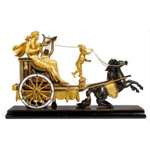 Mantel Clock “the Chariot Of Apollo”, Attributed To Jean-simon Deverberie