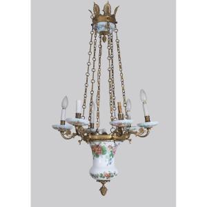 LAMPE DE PLAFOND SUIVANT LES MODÈLES CHARLES X — SECONDE MOITIÉ DU 19ᵉ SIÈCLE