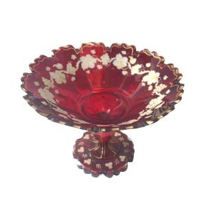 Coupe En Crystal De Bohème, D’époque 19ème Siècle.