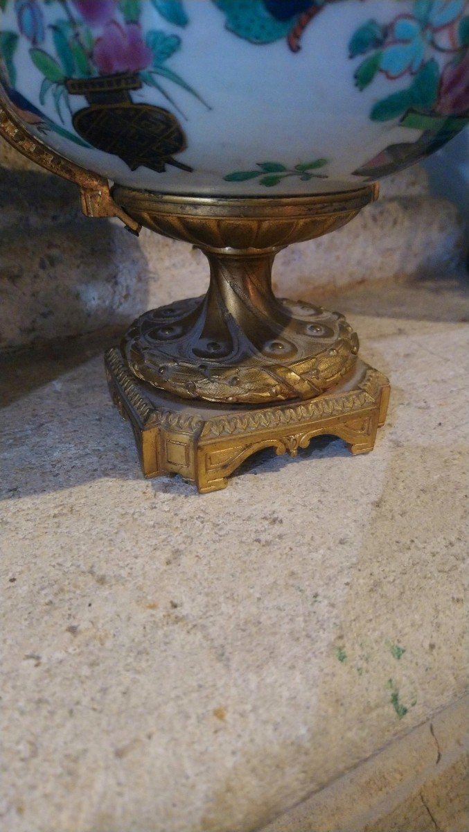 Pot Pourri En Porcelaine 18e Monture Bronze Doré 19e -photo-8