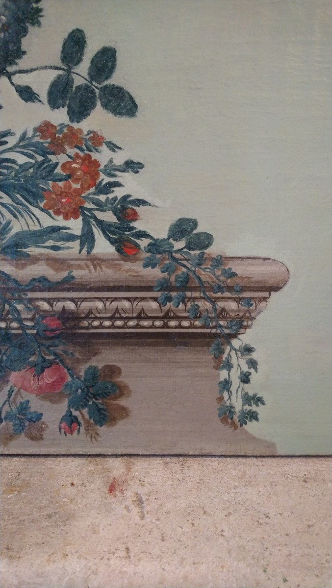 Dessus De Porte Lxvi 19e Huile Sur Toile -photo-3