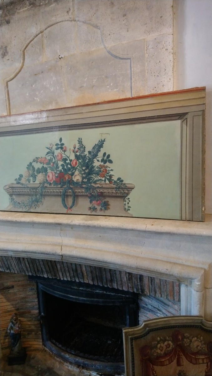 Dessus De Porte Lxvi 19e Huile Sur Toile -photo-6