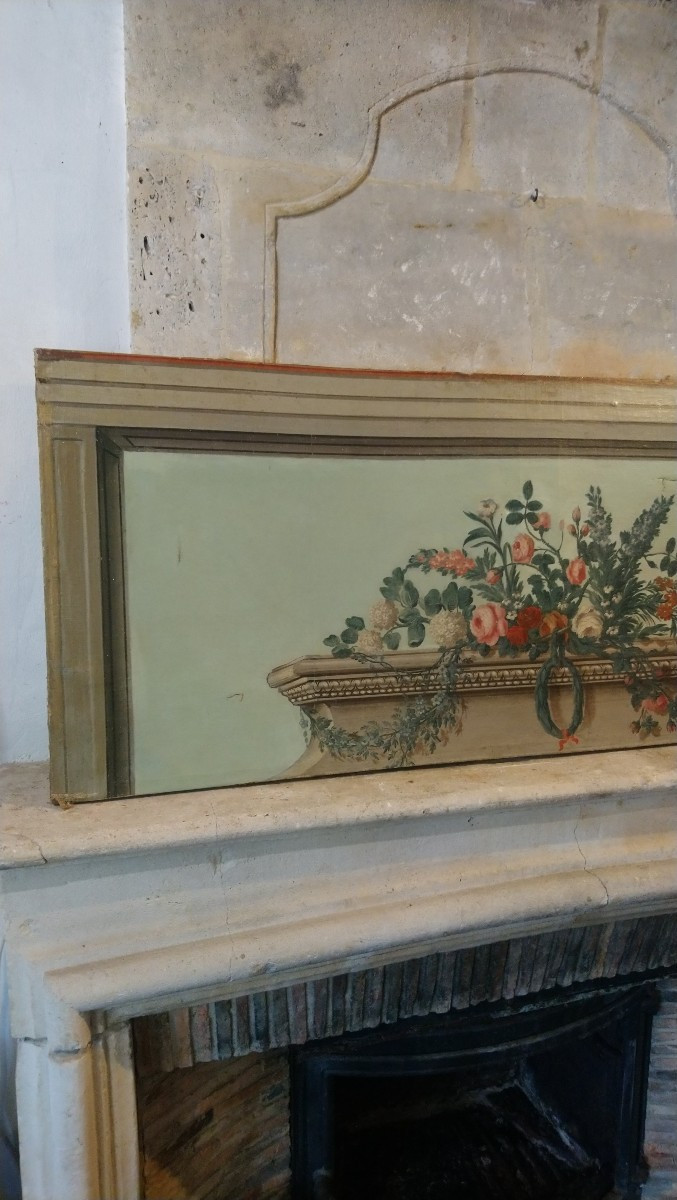 Dessus De Porte Lxvi 19e Huile Sur Toile -photo-7