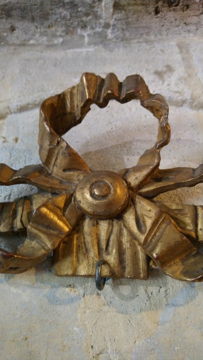 Gilded Wooden Knot Late 18th Early 19th Century Lxvi -photo-3