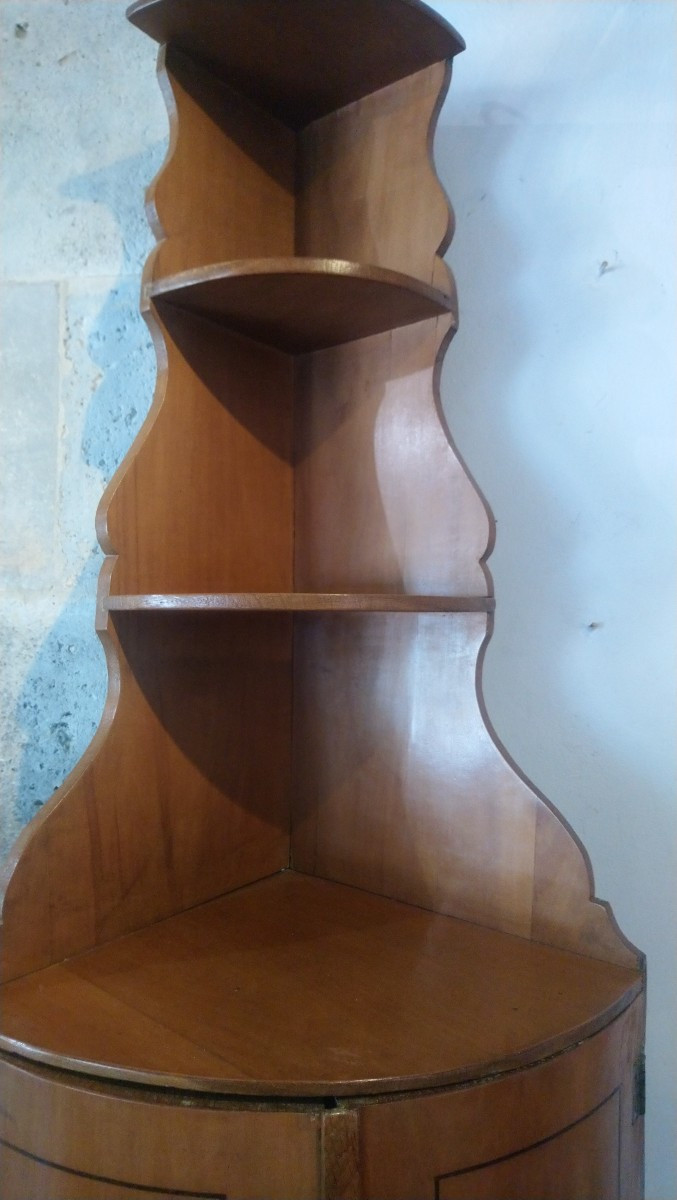 Encoignure d applique en bois fruitier fin 18e -photo-4