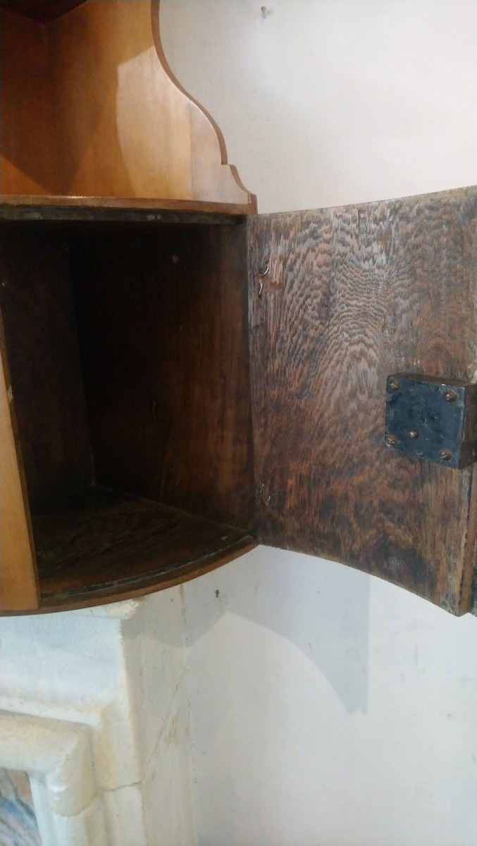 Encoignure d applique en bois fruitier fin 18e -photo-1