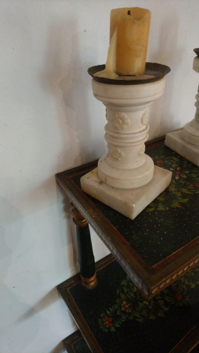 Pair Of 19th Century Marble Candlesticks -photo-4