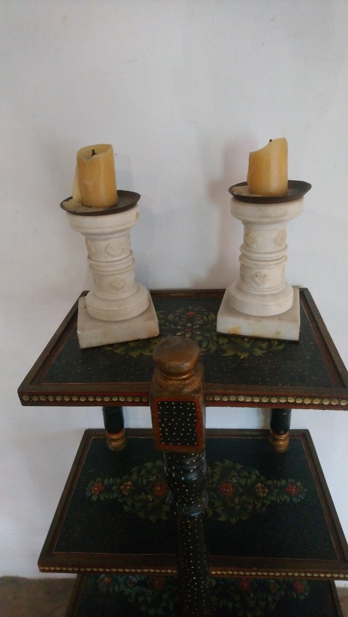Pair Of 19th Century Marble Candlesticks -photo-5