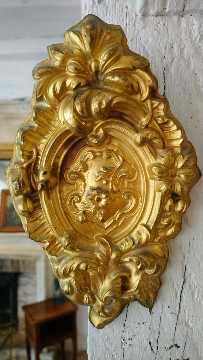 Golden Sheet Metal Eyelet Cover, Niii Period, 19th Century -photo-4