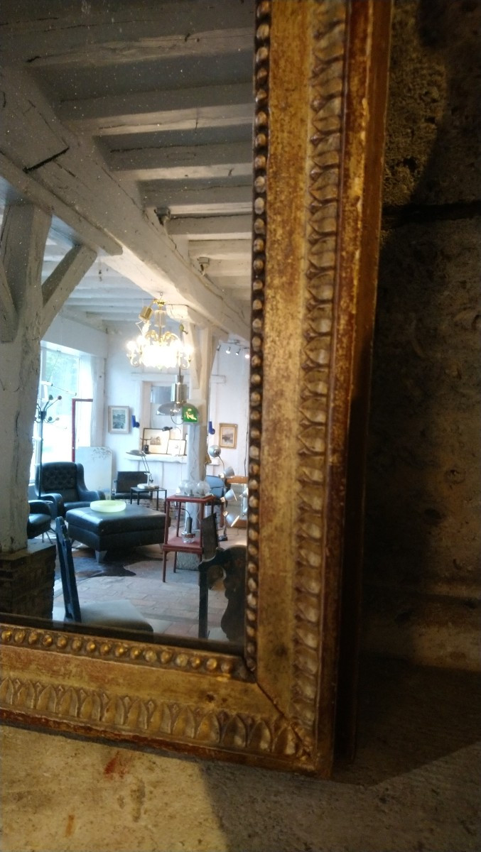 Miroir en bois doré fin 18e début 19e -photo-2