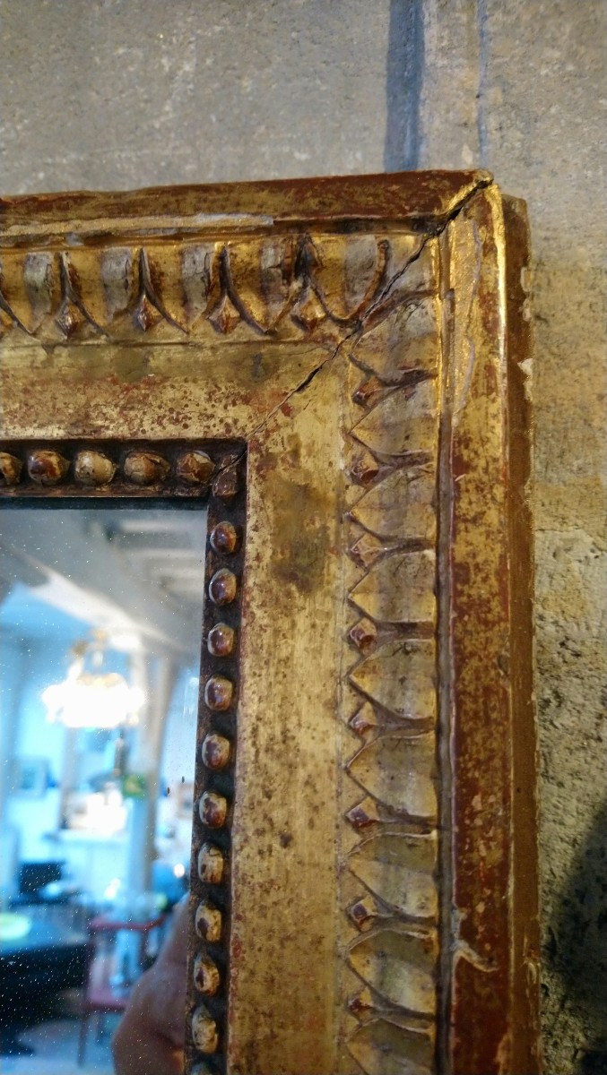 Miroir en bois doré fin 18e début 19e -photo-3