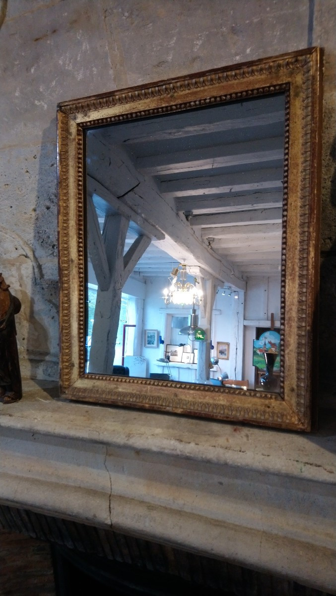 Miroir en bois doré fin 18e début 19e -photo-1