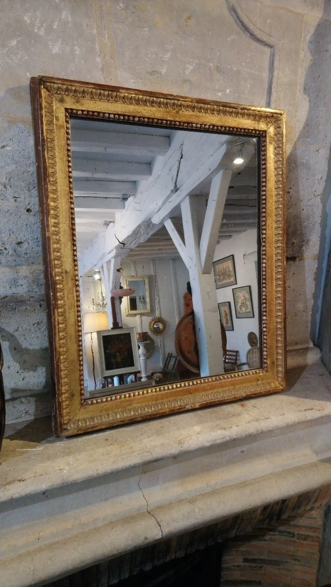 Miroir en bois doré fin 18e début 19e -photo-2