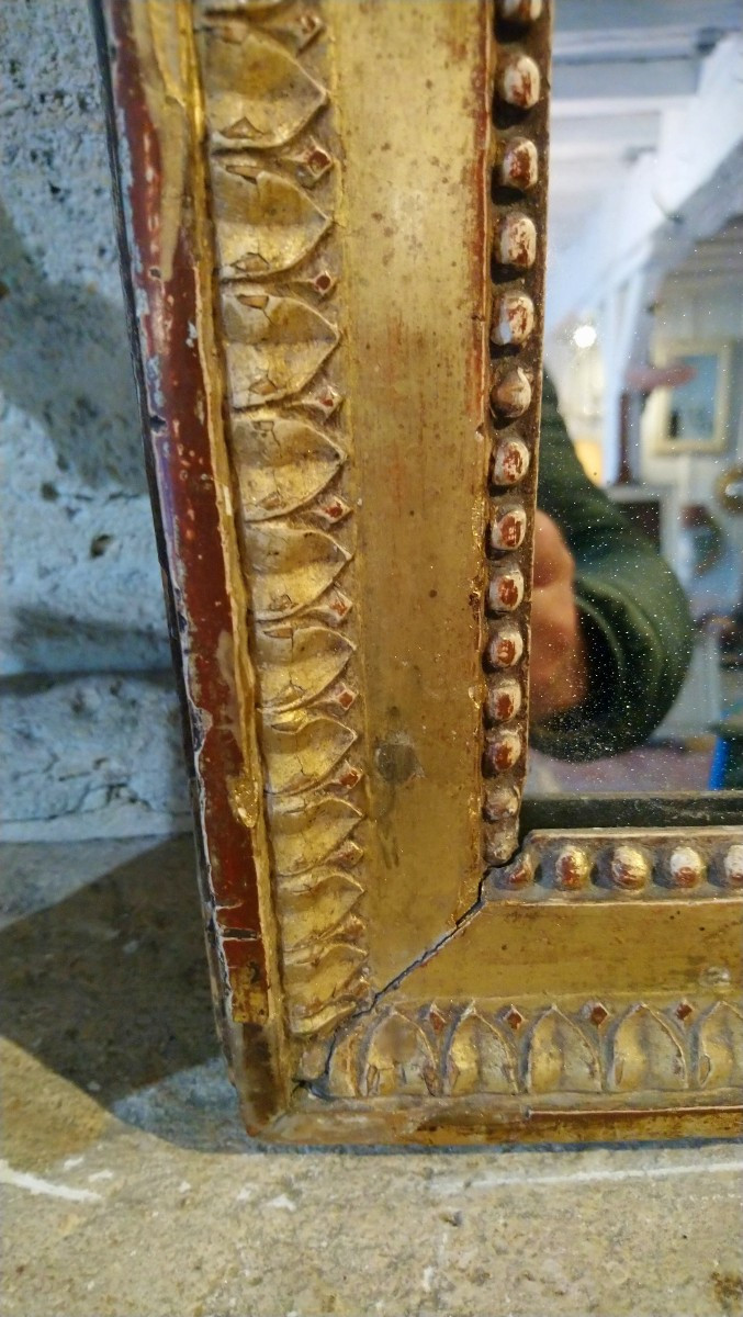 Miroir en bois doré fin 18e début 19e -photo-3