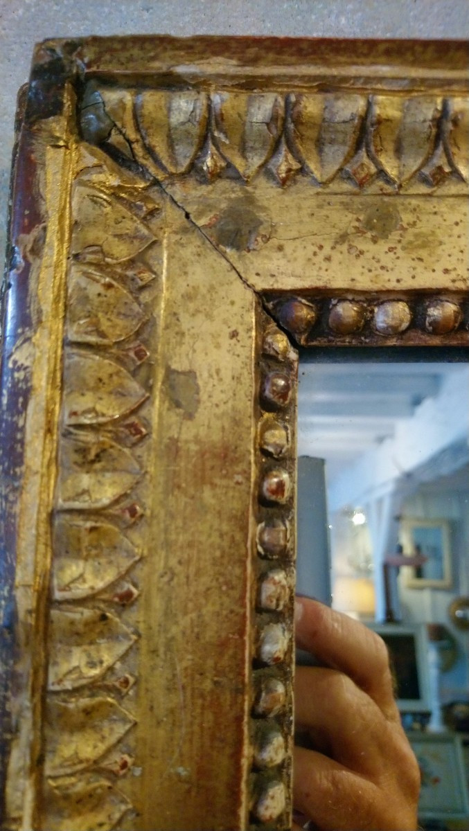 Miroir en bois doré fin 18e début 19e -photo-5