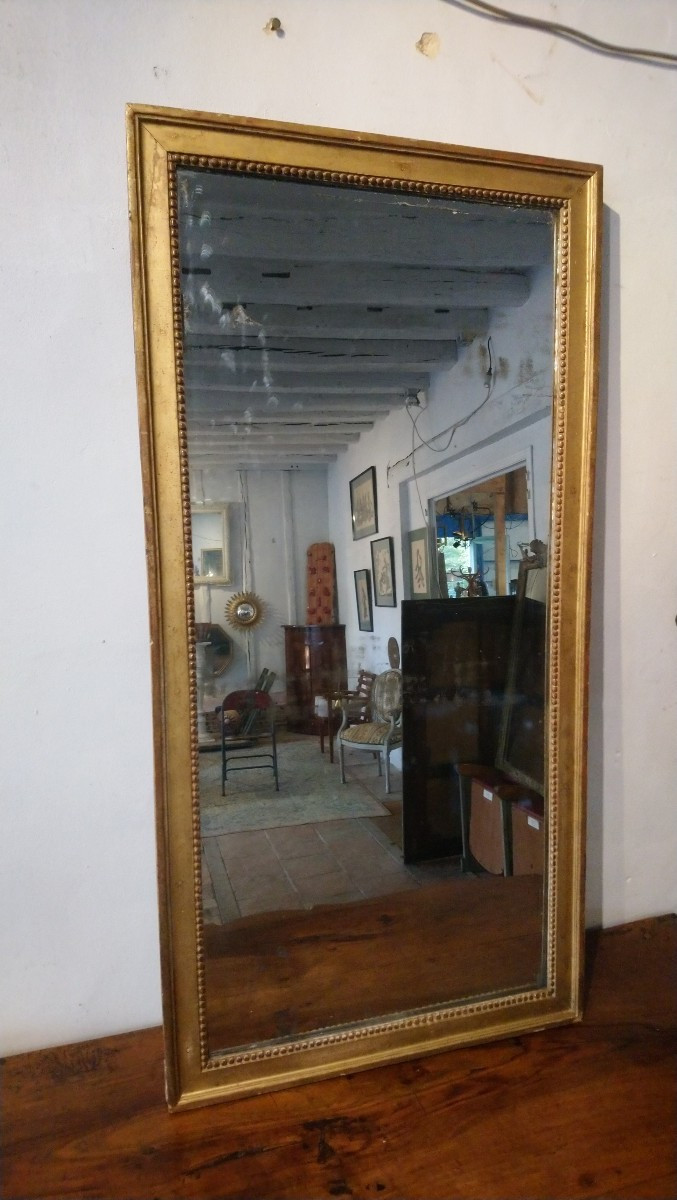 Miroir d entre deux en bois doré fin 18e début 19e -photo-3