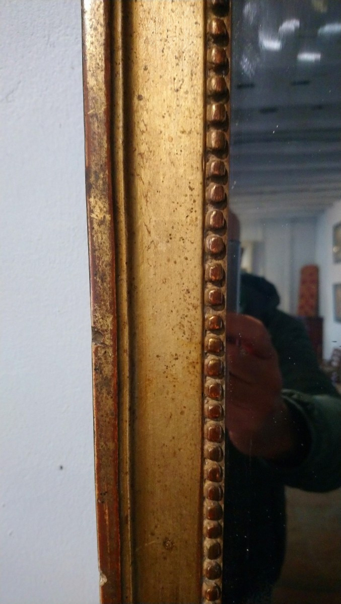 Miroir d entre deux en bois doré fin 18e début 19e -photo-4