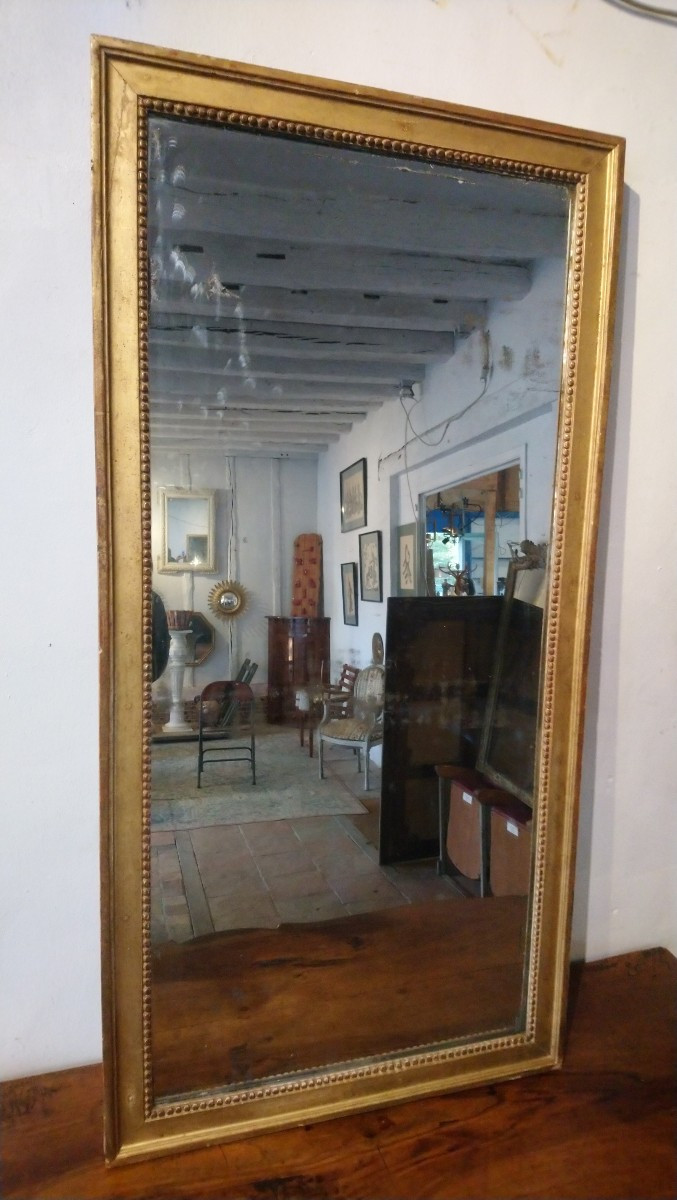 Miroir d entre deux en bois doré fin 18e début 19e -photo-1