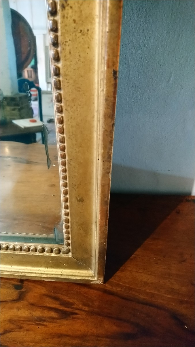 Miroir d entre deux en bois doré fin 18e début 19e -photo-3