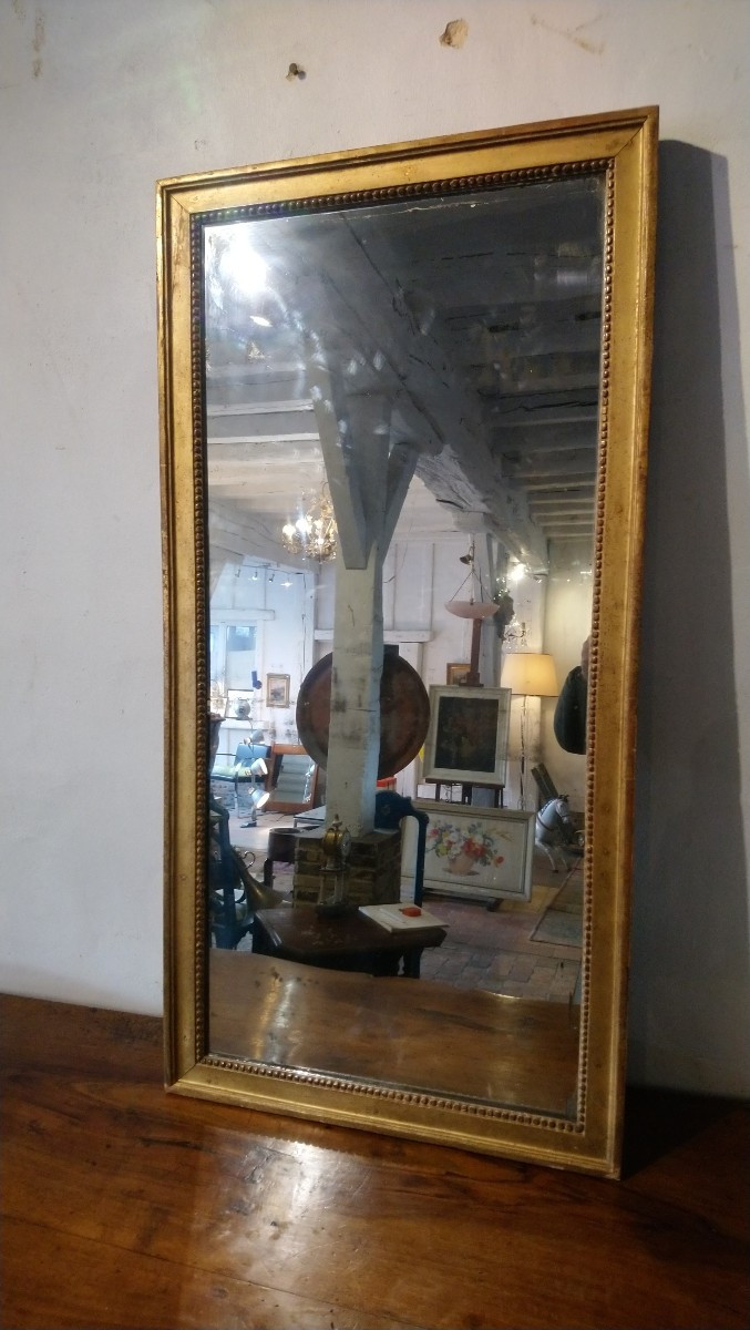 Miroir d entre deux en bois doré fin 18e début 19e -photo-5
