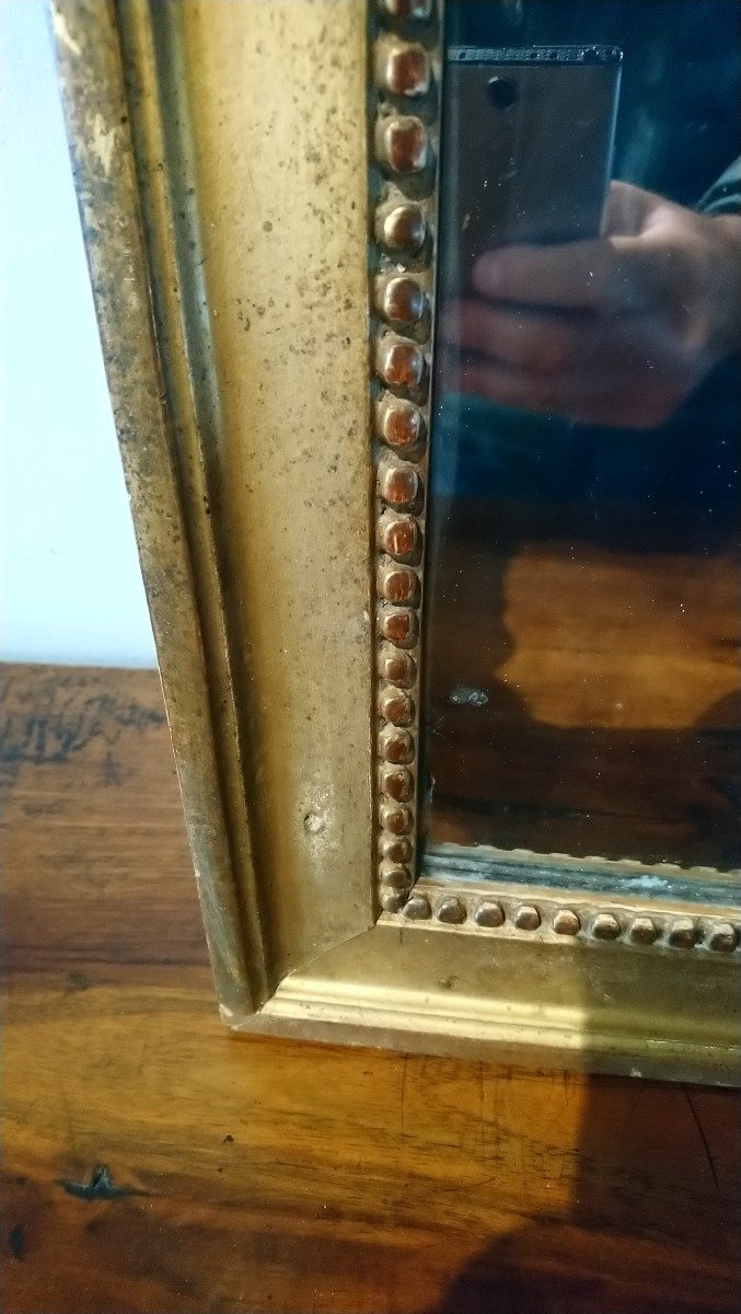 Miroir d entre deux en bois doré fin 18e début 19e -photo-6