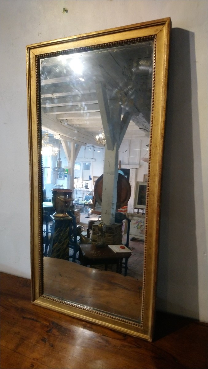 Miroir d entre deux en bois doré fin 18e début 19e -photo-8