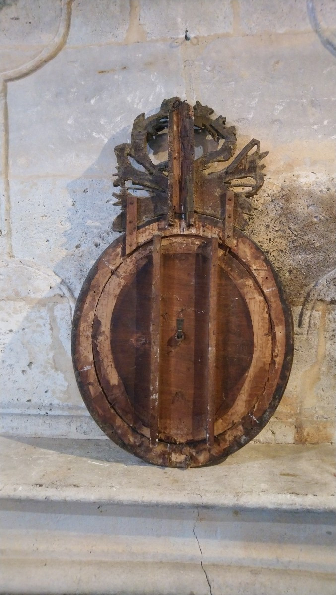 Baromètre en bois peint et doré fin 18e début 19e -photo-6