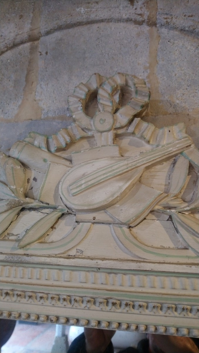 Lxvi Mirror From Provence, Late 18th/early 19th Century, Painted Wood -photo-2