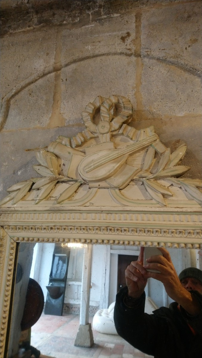 Lxvi Mirror From Provence, Late 18th/early 19th Century, Painted Wood -photo-3