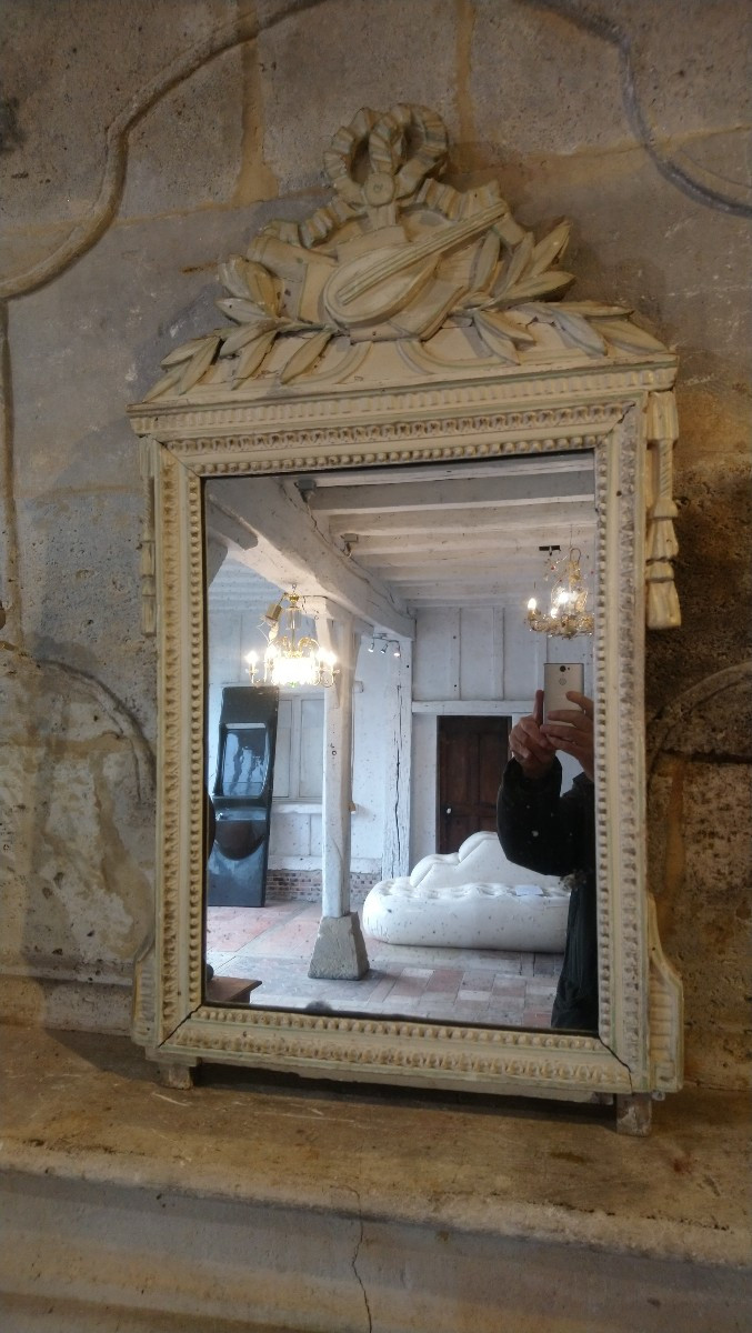 Lxvi Mirror From Provence, Late 18th/early 19th Century, Painted Wood -photo-4