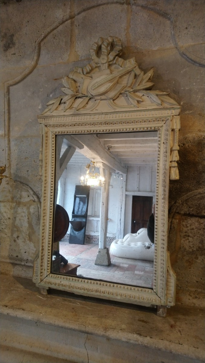 Lxvi Mirror From Provence, Late 18th/early 19th Century, Painted Wood 
