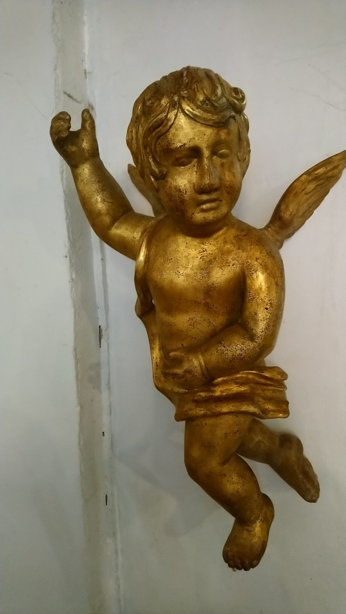 Angelot en bois doré fin 18e début 19e -photo-6