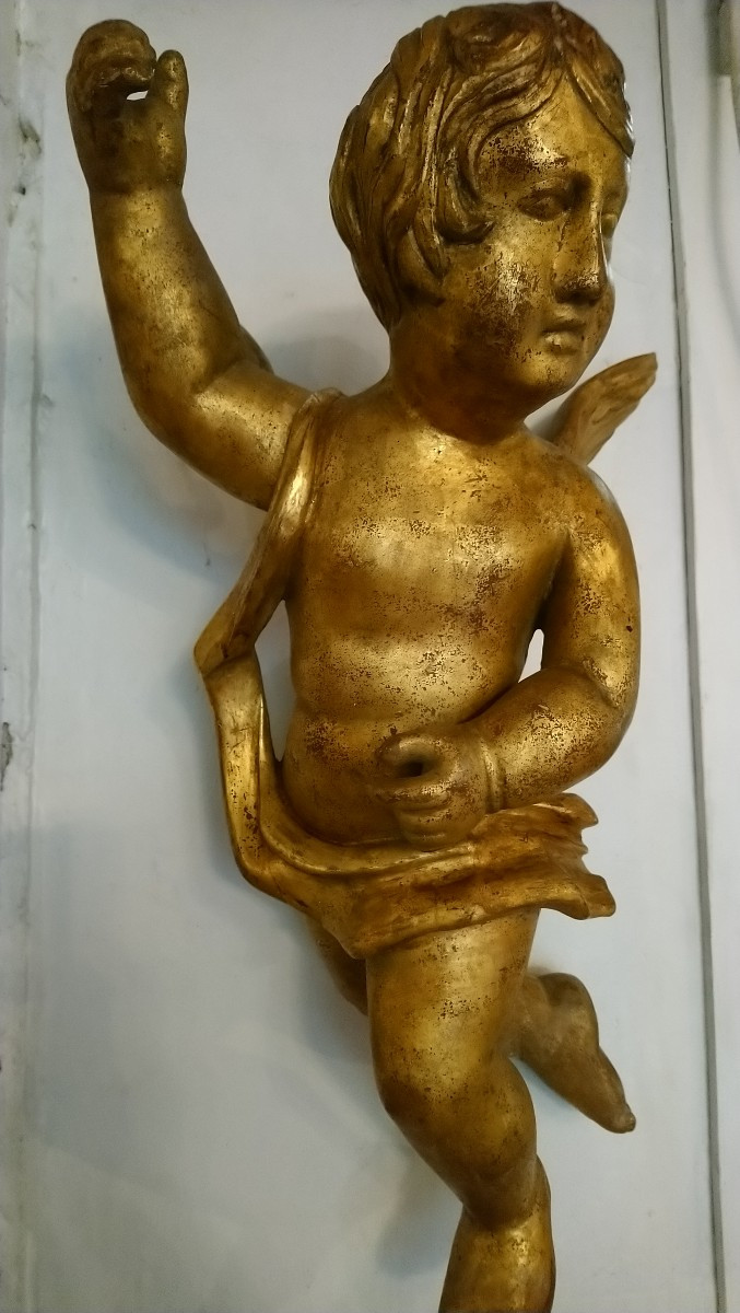 Angelot en bois doré fin 18e début 19e -photo-8