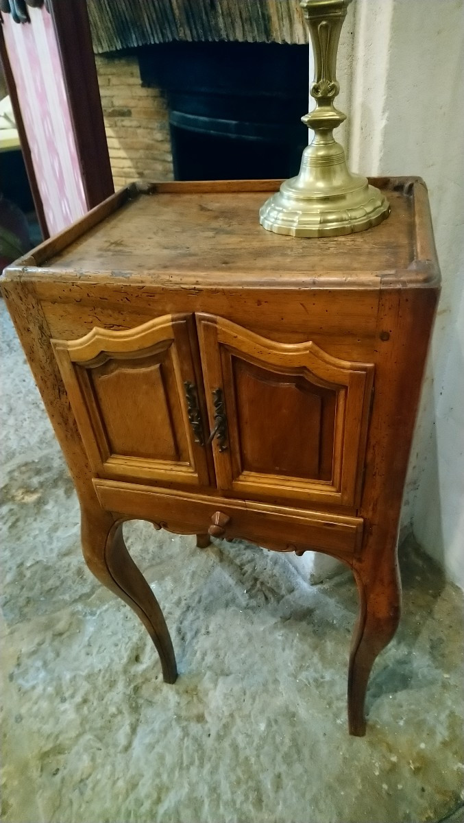 Bedside Table In Fruitwood, Provincial Work From The 18th Century -photo-3