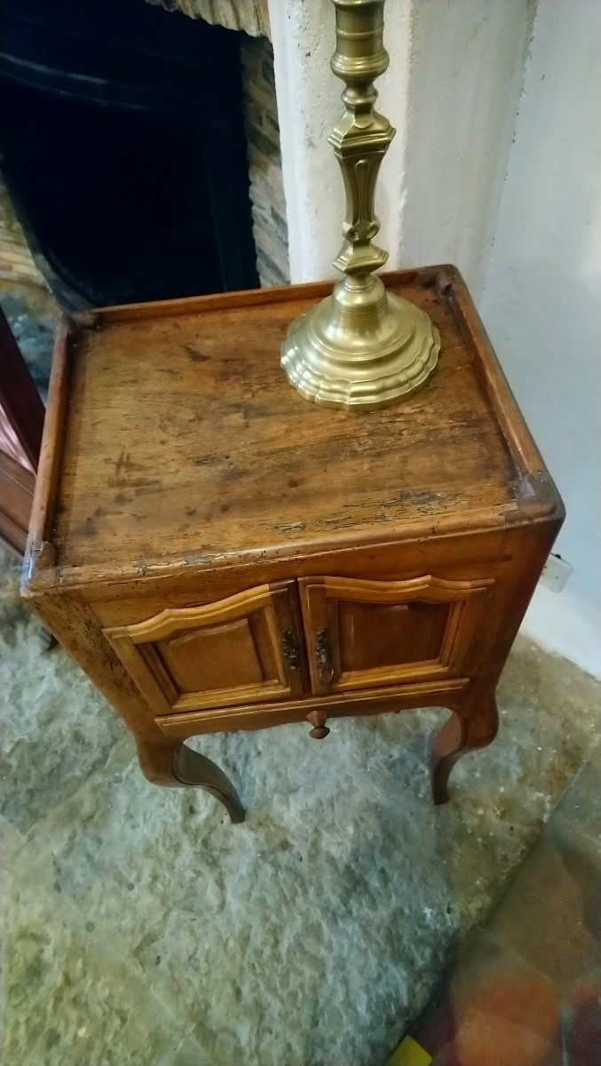 Bedside Table In Fruitwood, Provincial Work From The 18th Century -photo-4
