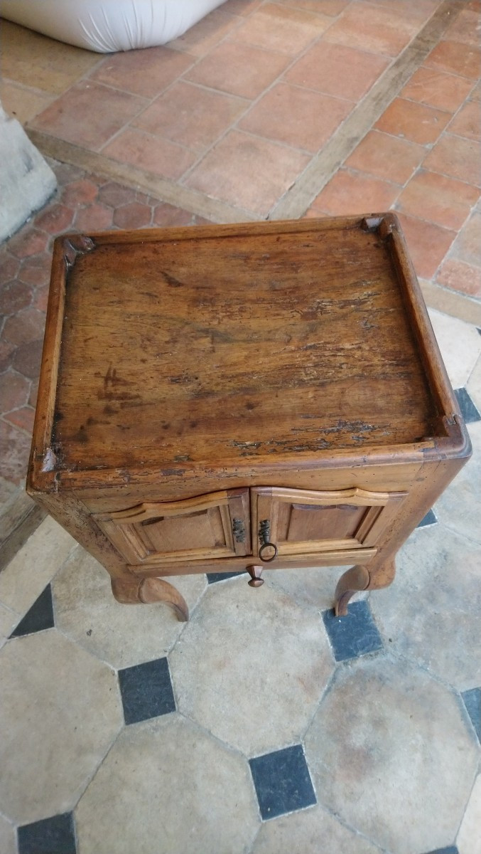 Bedside Table In Fruitwood, Provincial Work From The 18th Century -photo-8