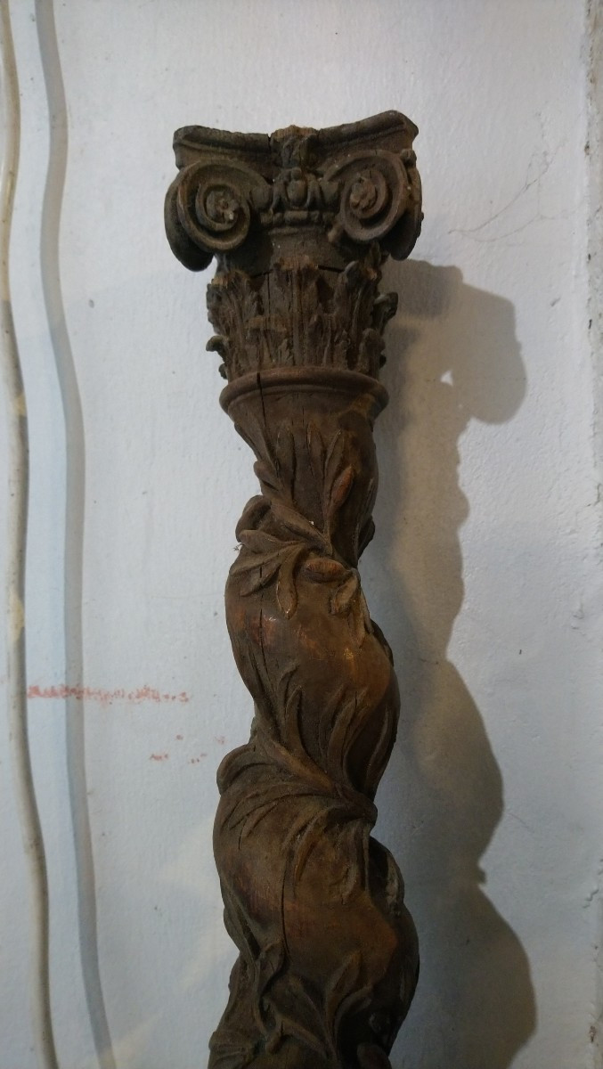 Set Of 4 Oak Columns, Late 18th/early 19th Century -photo-3