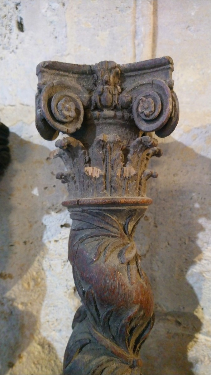 Set Of 4 Oak Columns, Late 18th/early 19th Century -photo-2