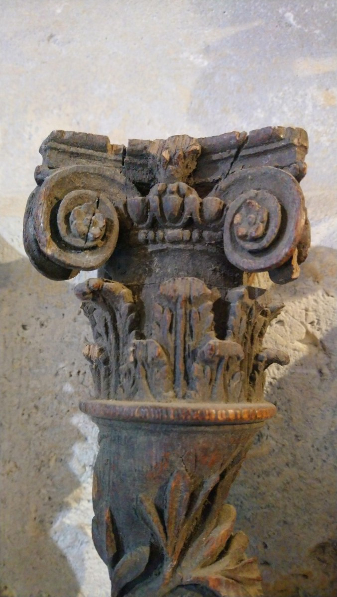 Set Of 4 Oak Columns, Late 18th/early 19th Century -photo-4