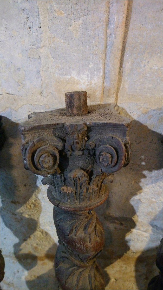 Set Of 4 Oak Columns, Late 18th/early 19th Century -photo-8