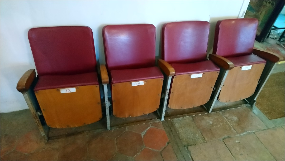 Cinema Or Theatre Bench Circa 1940/1950-photo-2