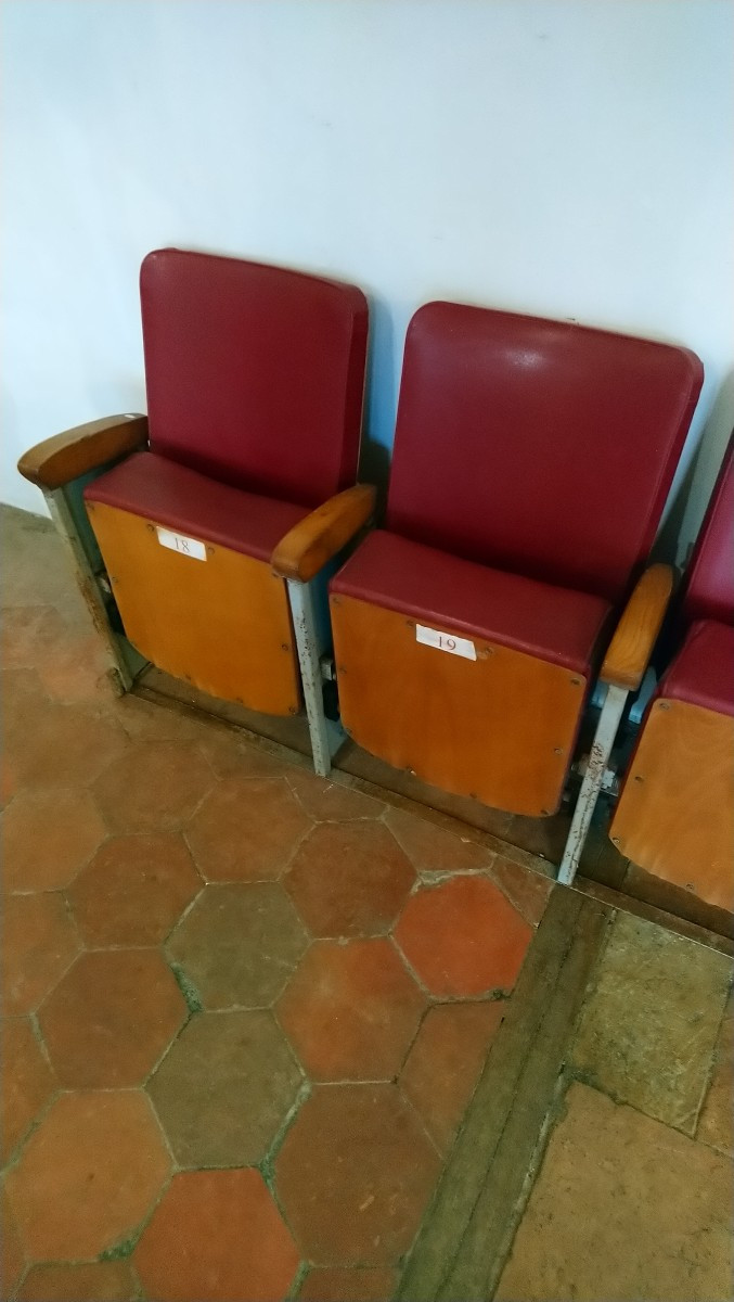 Cinema Or Theatre Bench Circa 1940/1950-photo-4