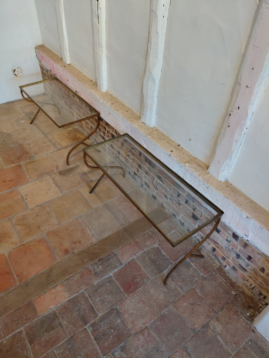 Gilt Iron Sofa Ends, Circa 1940-photo-8