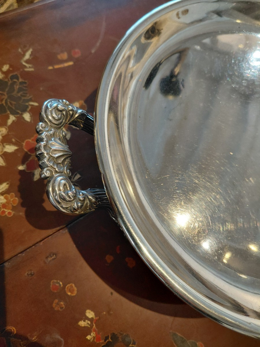 Silver-plated Copper Food Warmer, Early 20th Century-photo-3