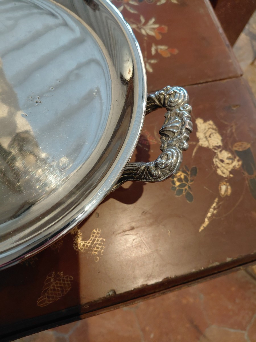 Silver-plated Copper Food Warmer, Early 20th Century-photo-4