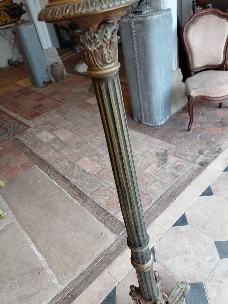Pied de lampe en bronze 19e-photo-4