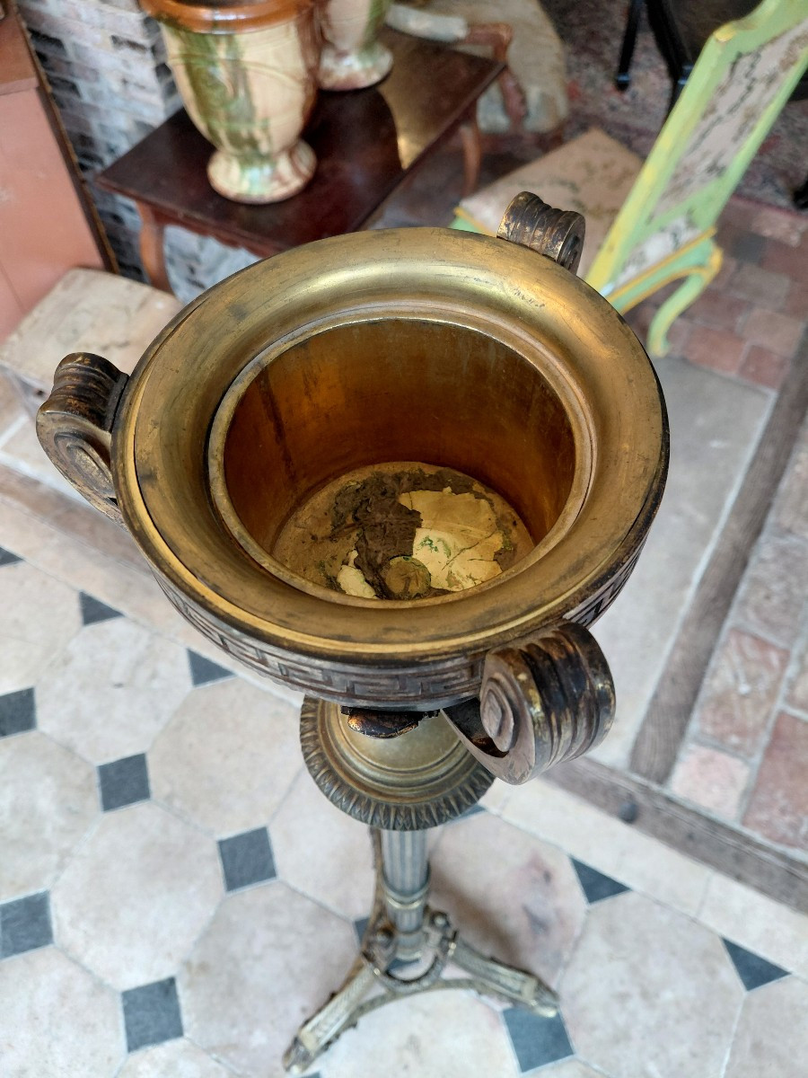 Pied de lampe en bronze 19e-photo-4