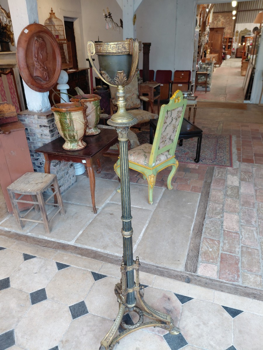 Pied de lampe en bronze 19e-photo-8