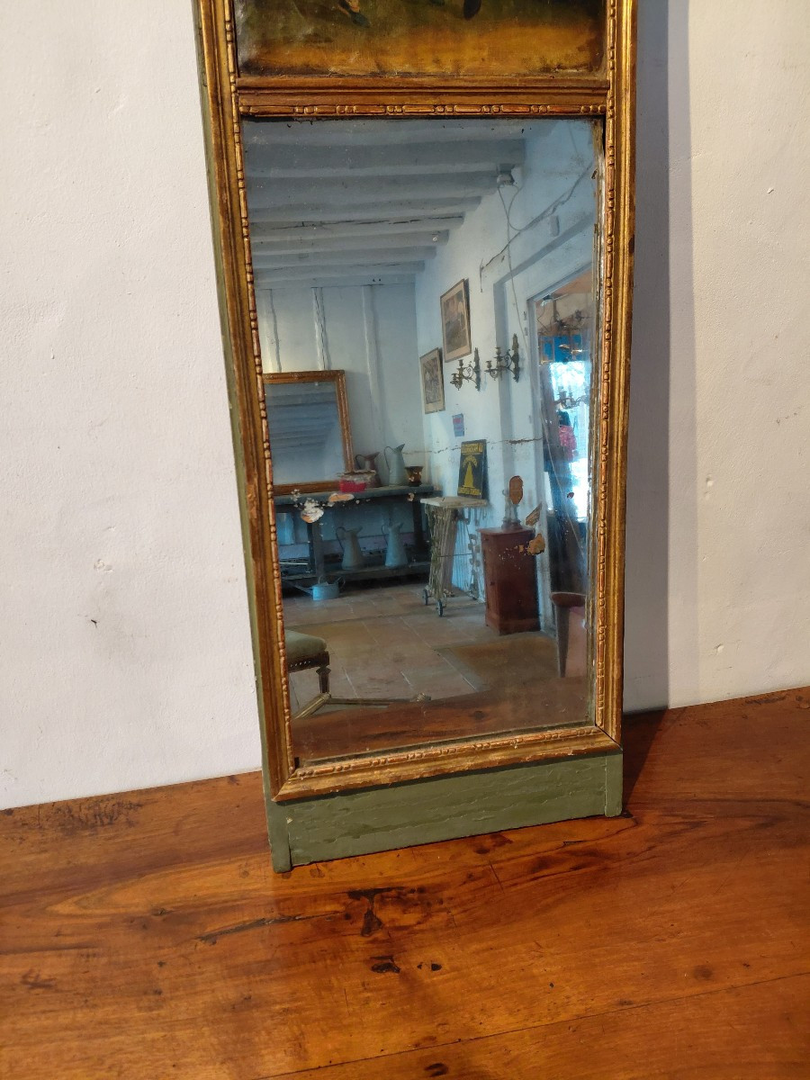 Trumeau Between Two Louis XVI, Late 18th/early 19th Century, In Gilded Wood And Painted Oil On Canvas-photo-7