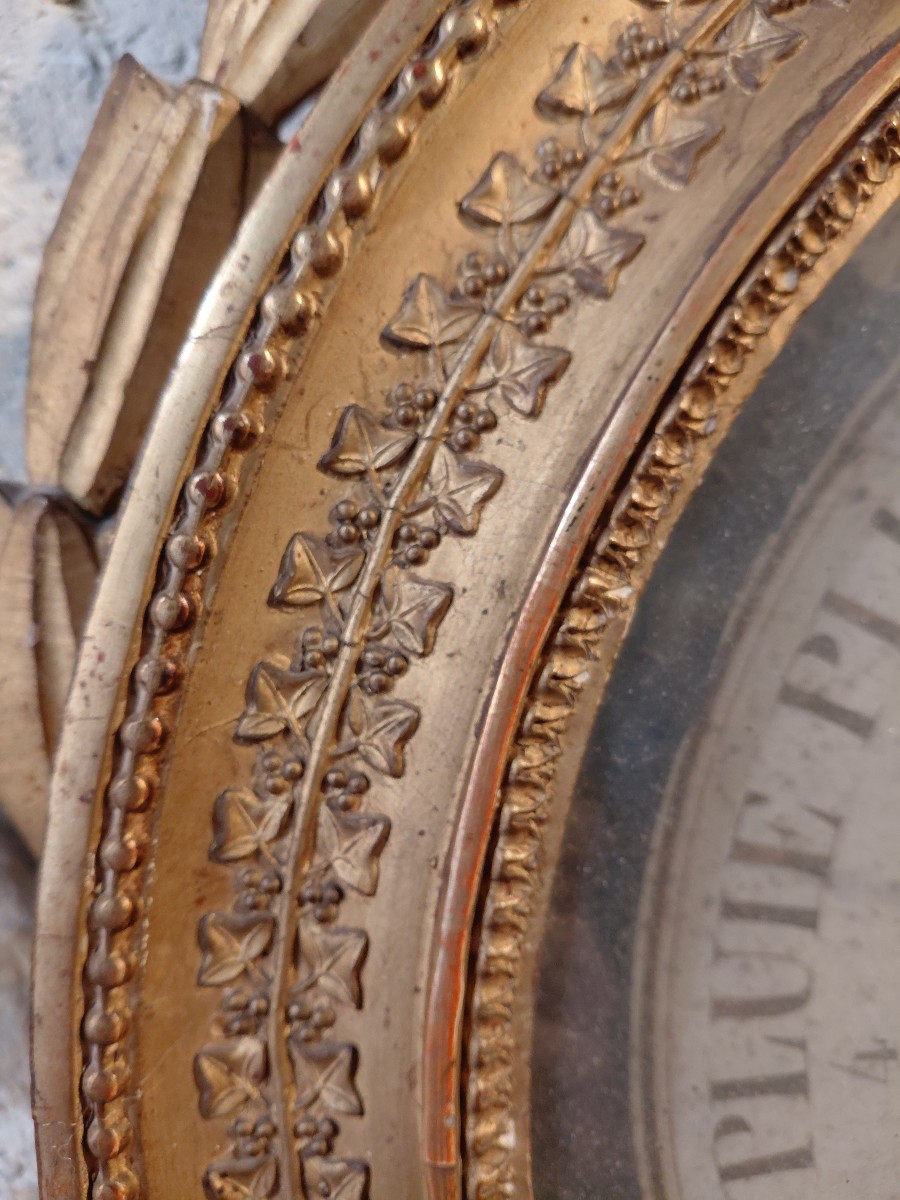 Barometre en bois dore fin 18e debut 19e -photo-4